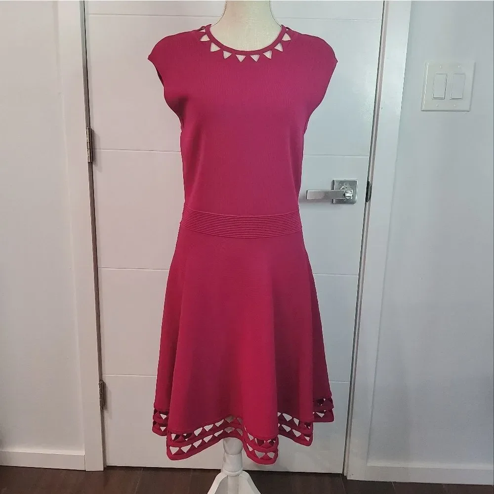 Ted Baker Kathryn Cut-out Knit Fit-and-Flare Dress Size 4 - Picture 4 of 16
